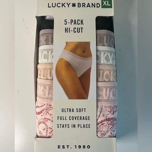 Lucky Brand Ultra Soft Full Coverage 5 pc Hi-Cut Stretch Underwear Set - Picture 5 of 7